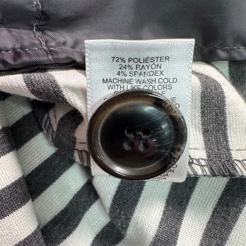Catherine Malandrino XXL Striped Blazer Jacket Black White One Button Quiet Luxe - Picture 5 of 11